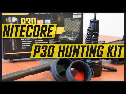 NITECORE P30 Hunting Kit - 1000 lm / 676 Yd Throw Flashlight w/ Mount, Pressure Switch & Filters