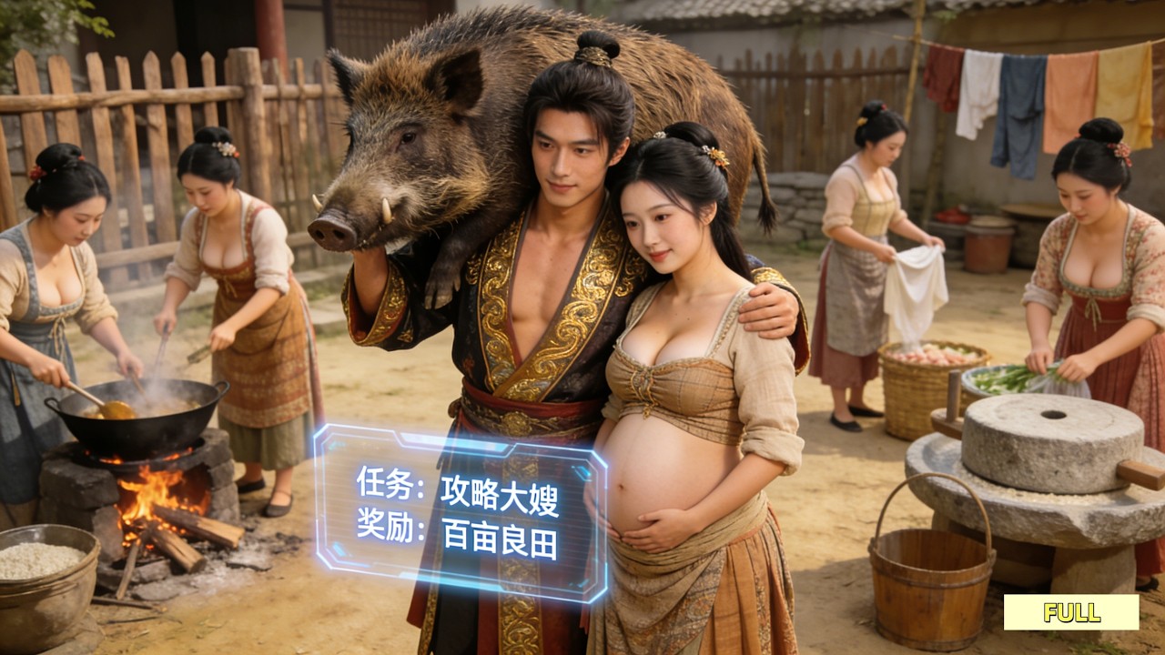 穿越成荒年混子，開局讓六個嫂子全懷孕！全村都以為我們會餓死，卻不知覺醒系統空間，開墾良田挖金礦，辦工廠造槍械，帶著嫂嫂們一路逆襲，迎娶女帝成為逍遙王爺！#短劇 #drama #男頻 #逆襲 #爽劇