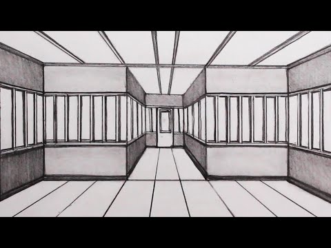 How to Draw One-Point Perspective: A Room with Perspective Lines: Narrated Drawing Tutorial