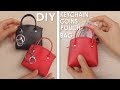 DIY MINI HANDBAG KEYCHAIN & COINS POUCH TUTORIAL // Red PU Lather Cute Zipper Bag