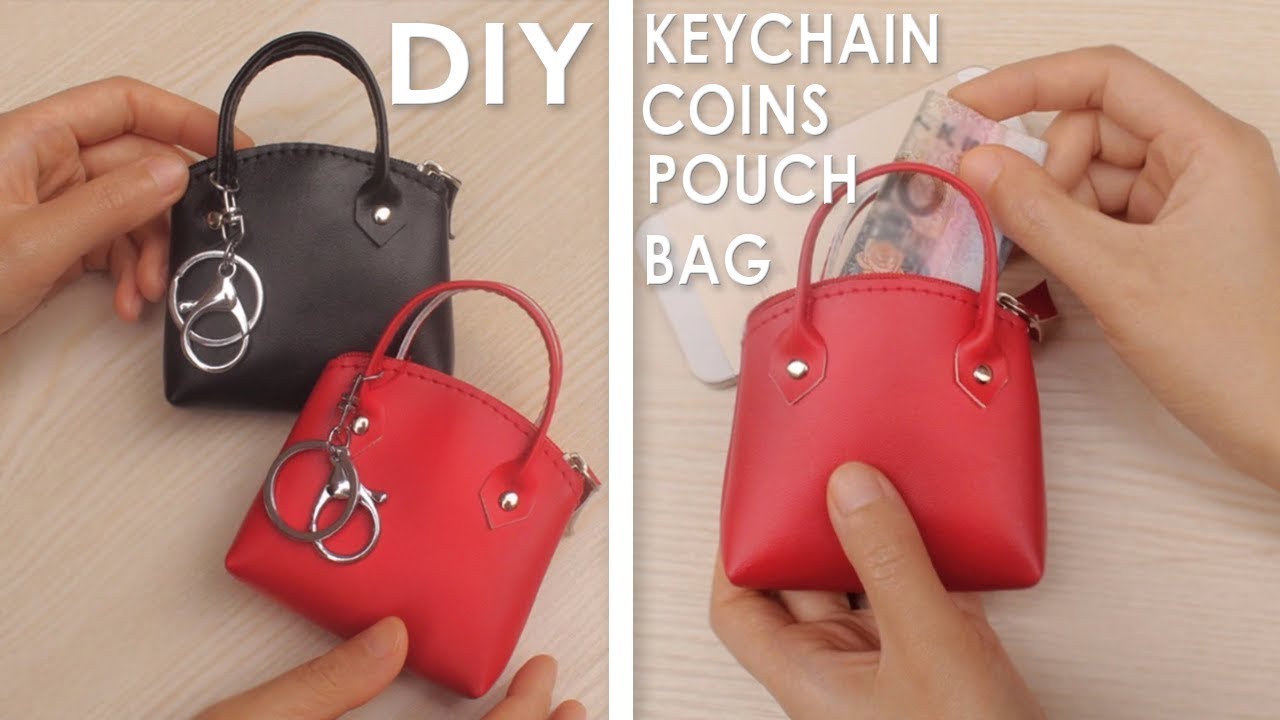 Leather Keychains Leather Bag Charm Mini Tote Keychains 