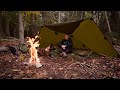 Oilskin Tarp, Wool Blanket Overnight Bushcraft Camp-Caveman Steak- Bough Bed-Long Fire PACK GIVEAWAY