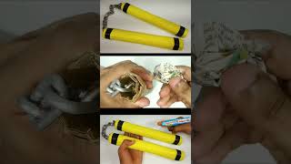 How to make Nunchucks, Nunchaku from Cardboard, Broomstick and Jute thread #short