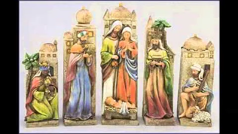 Faux Wood Carved Old World Nativity Scene that measures 10 inches in height - CHRM1002