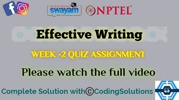 Effective Writing | Week 2 Answers | NPTEL 2024 |