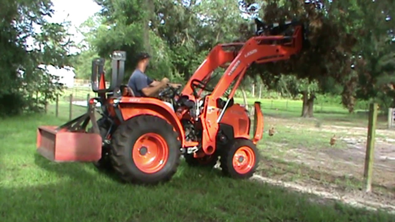 8 Tree Clean Up, Kubota L2501 with Land Pride Grapple YouTube