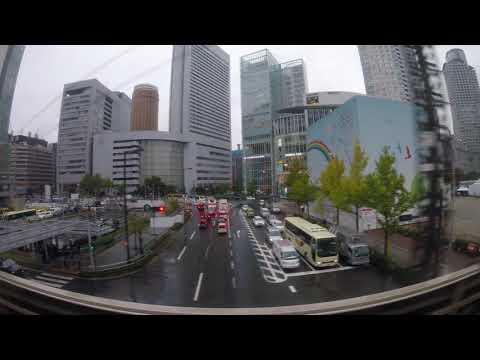 JR西日本の旅(4K) 大阪駅 → 福島駅 進行方向左側 期間限定のヨシモト西梅田劇場あり