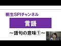 【桐生SPI対策チャンネル】言語～語句の意味01