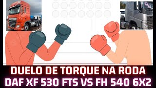 Desafio de torque na roda DAF XF 530 FTS vs Volvo FH 540 6X2