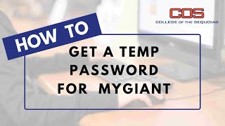 How To Get A Temporary Password for MyGiant