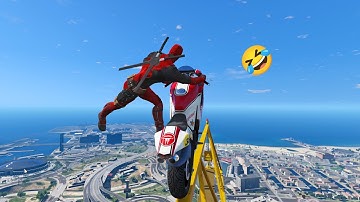 GTA 5 Crazy Deadpool Motorcycle Crashes Vol.28 (Euphoria, Physics, Showcase, Funny Moments, Fails)