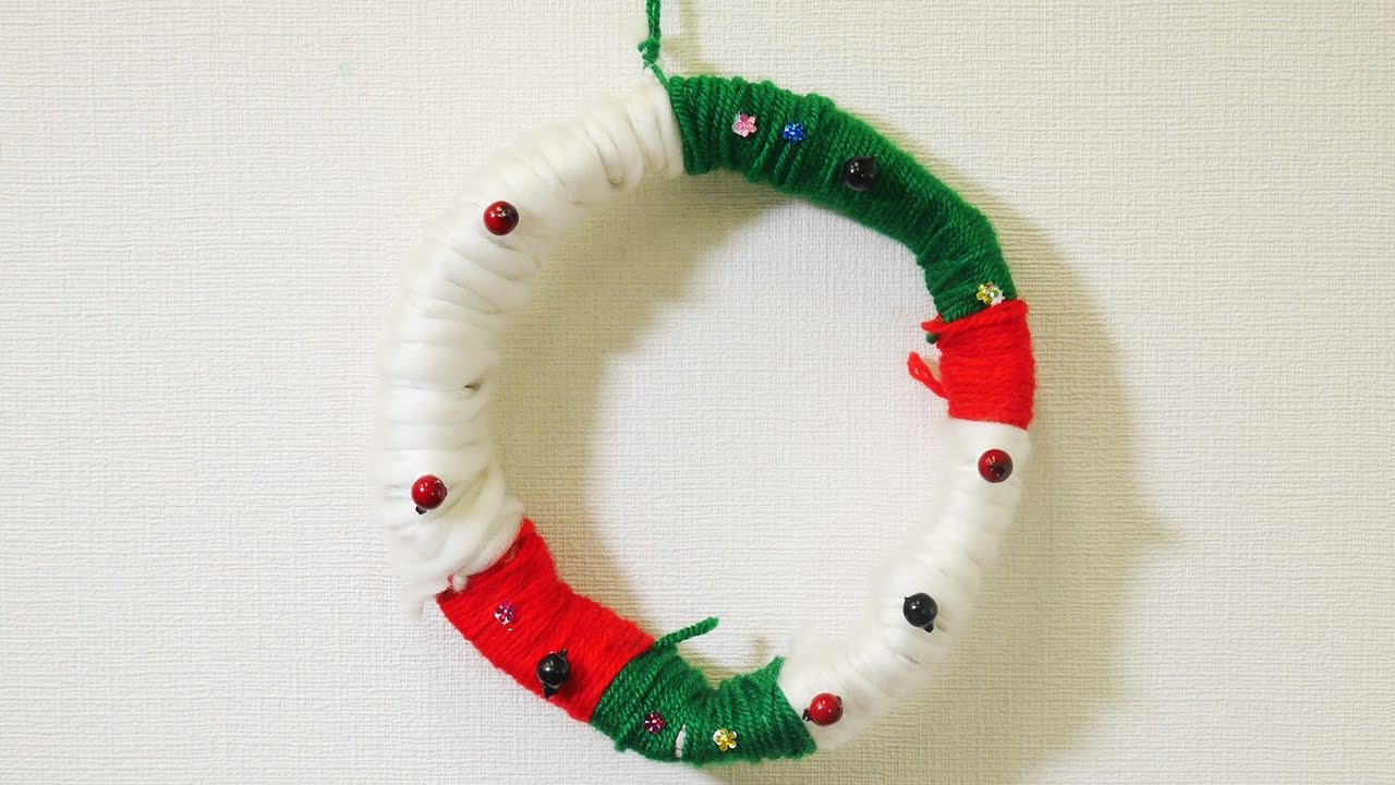 くるくるクリスマスリース 毛糸で楽しむ製作あそび 手作りおもちゃ 製作遊び Hoiclue Youtube