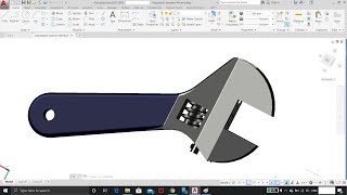 How to design ADJUSTABLE WRENCH (adjustable spanner) by (ⓐⓤⓣⓞⓒⓐⓓⓒⓜⓓ) ✅