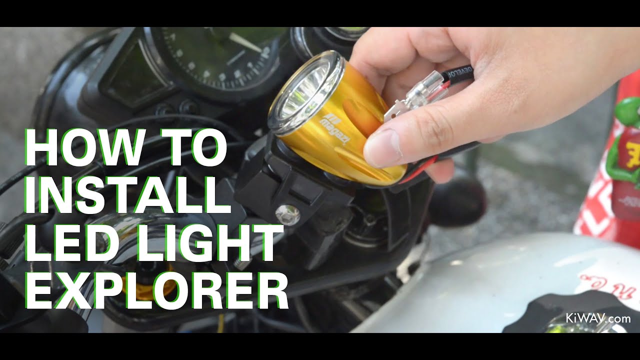 Explorer Led Light How to install motorocycle light EXPLORER LED white color - YouTube
