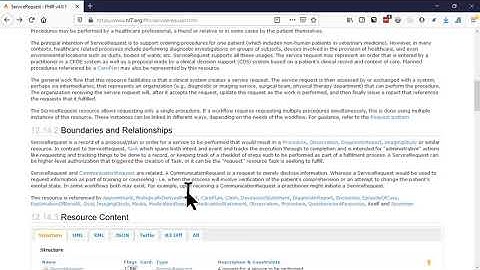 Browsing the FHIR documentation for ServiceRequest