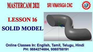 Mastercam Tutorial for Beginners - SOLID MODEL -  Lesson16