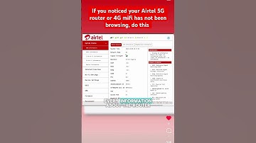 If you noticed your Airtel 5G router or 4G mifi has not been working, do this