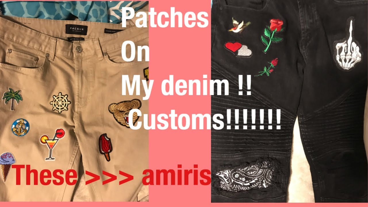 DIY Patches on Denim Custom pants 1/1 YouTube