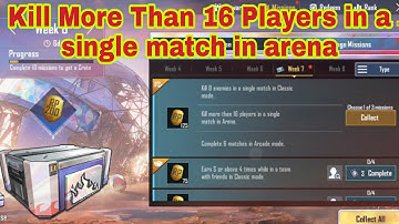 Kill More Than 16 Players in a Single Match in Arena Mission | Pubg Mobile Mission