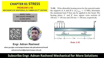 1-92 | Determine maximum load P that can be applied to beam | stress | mech of materials rc Hibbeler
