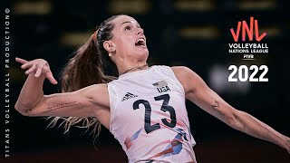 Fantastic Volleyball Spikes - Amazing Kelsey Robinson in VNL 2022