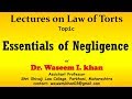 Tort of Negligence | Essentials of Tort of Negligence | Negligence introduction and essentials.