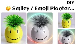 Easy way to make Smiley/Emoji Planter/Best Out Of Waste/DIY Emoji Planter | Priti Sharma