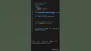 Destructring in object, array, functional parameters  #react #reactnative #coding #nodejs #tending