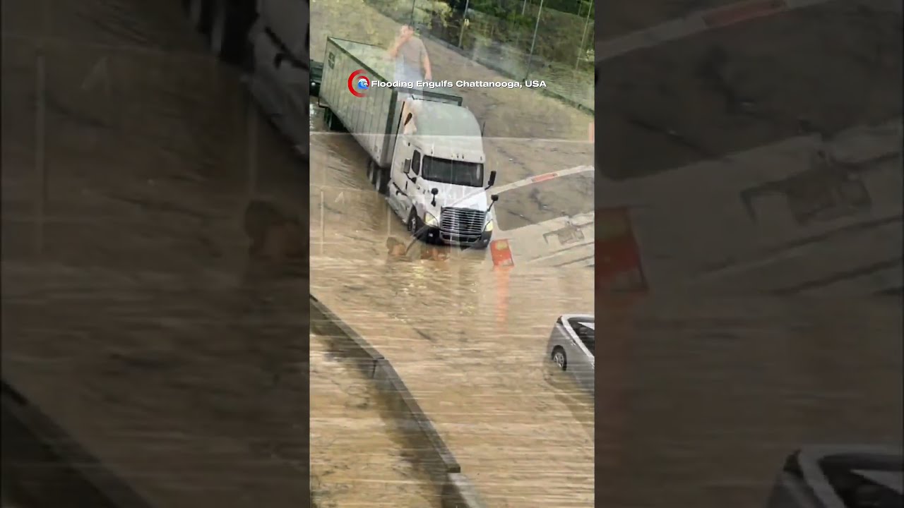 Massive Flooding Paralyzes Chattanooga Tennessee Streets 