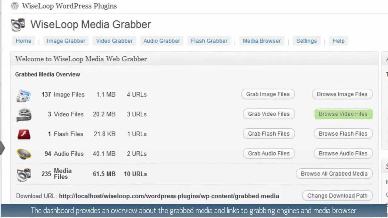 WiseLoop Web Media Grabber WordPress Plugin Home Page