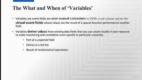 ArcSight ESM Variables Overview