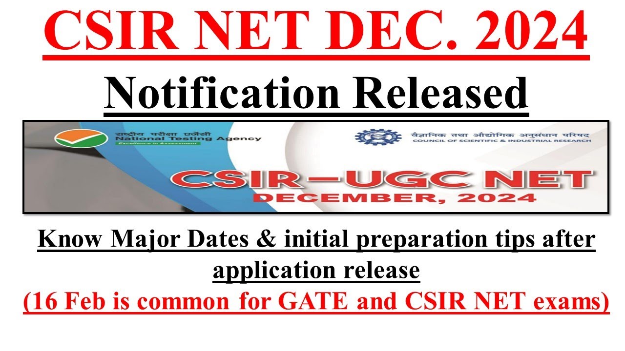 CSIR NET DEC 2024 NOTIFICIATION Released || Initial preparation tips ...
