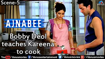 Bobby Deol teaches Kareena to cook (Ajnabee)