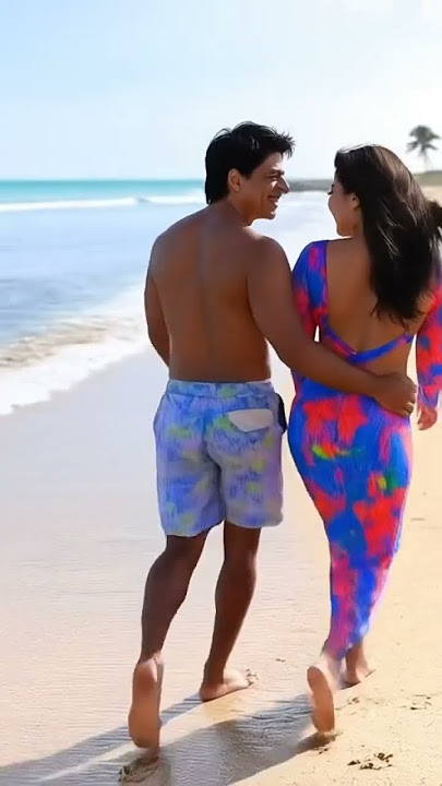 Shahrukh khan And Kajol enjoying at Beach. #shahrukh #kajol#bazzigar