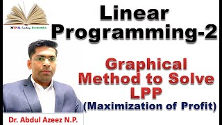 Graphical  Method to Solve Linear Programming Problem/ LP-2/ Maxi. of Profit/ Dr. Abdul Azeez N.P.