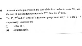 2024 PAPER 2 GCE ADDITIONAL MATHEMATICS QUESTION 7 - AP and GP