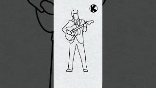 simple drawing Elvis Presley guitar play #shorts #simpledrawing #elvispresley #elvis