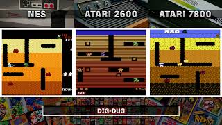 Nes vs Atari 2600 vs Atari 7800 | Dig-Dug