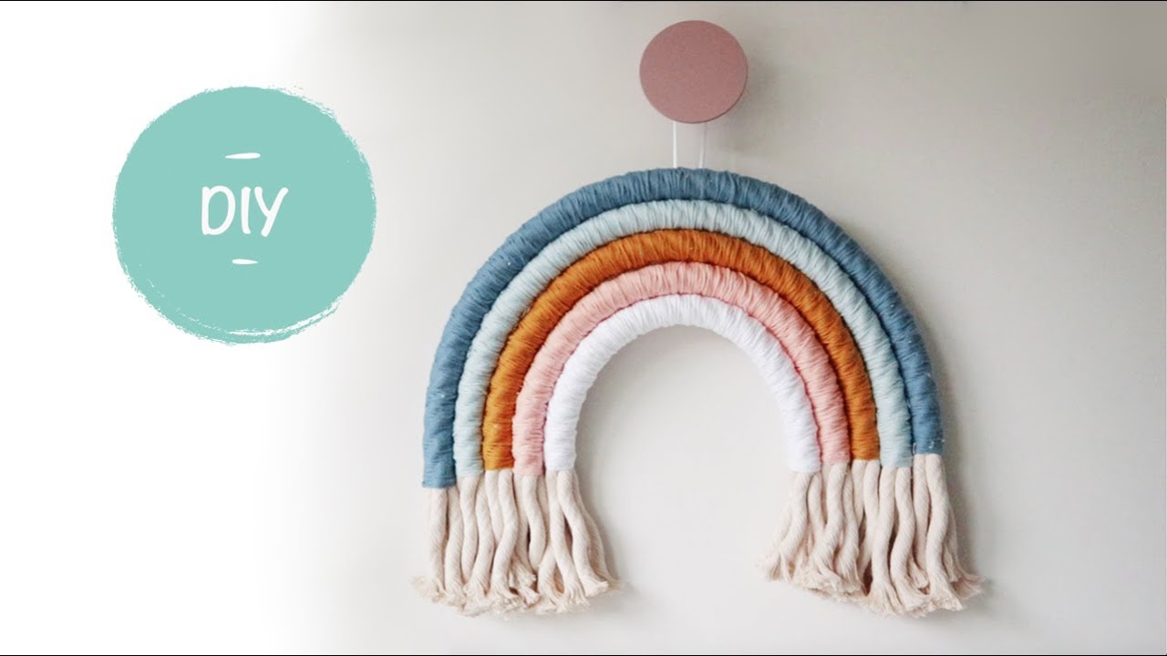 Regenboog macramé hanger maken - Tof voor aan de muur in de kinderkamer