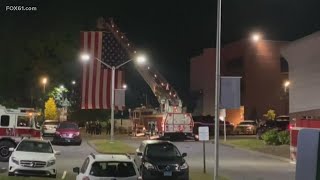 Procession leaves Bristol Hospital escorting 2 fallen officers to Farmington