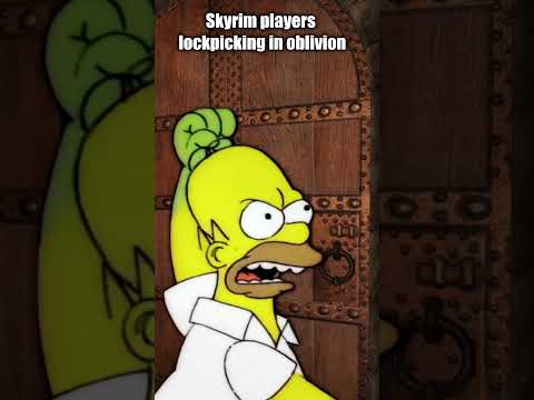 Skyrim players lockpicking in oblivion😭