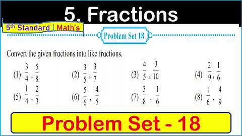 problem Set 18 class 5 Maths Fractions | 5th Maths Chapter 5 Fractions problem set 18 #std5maths