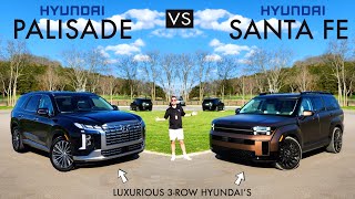 3-ROW SIBLINGS! -- 2024 Hyundai Santa Fe vs. 2024 Hyundai Palisade Calligraphy: Comparison