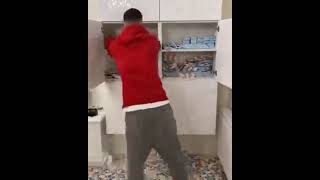 Milionaire throwing money out of window