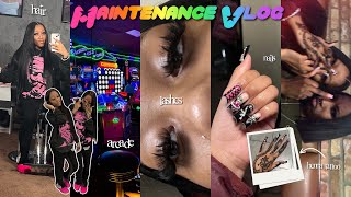 MAINTENANCE VLOG| hair, lashes, nails, going out, etc | JAAHDIORR