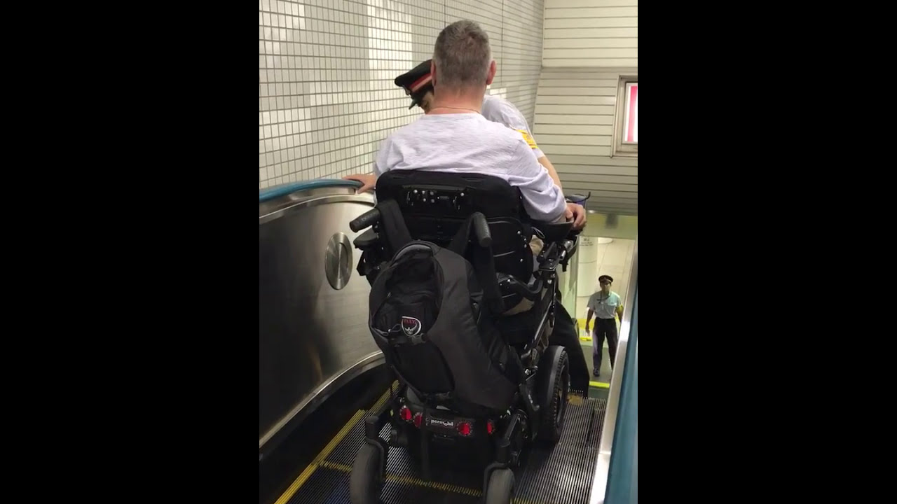 Wheelchair accessible escalator in Tokyo subway. YouTube