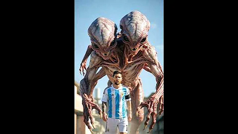 Messi, Neymar Mbappe's Alien vs Ronaldo's alien #messi #ronaldo #football #aivideo
