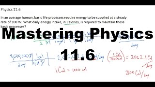 Mastering Physics Solution, "In an average human, basic life processes require energy to be supplied