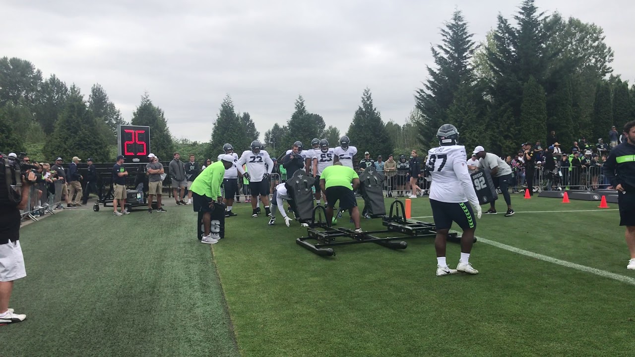 Poona Ford on sled drills