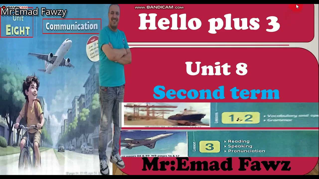 Hello plus 3 unit 8  lesson 1 /2 and 3 الوحده الثامنه الدرس الاول والثاني والثالث هالو بلس ٣ اعدادي 